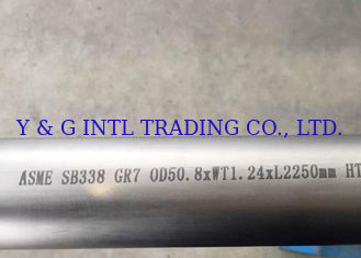 Ống hợp kim titan ASME SB338 ASTM B337 cho bình ngưng / nhiệt OD 50.8mm