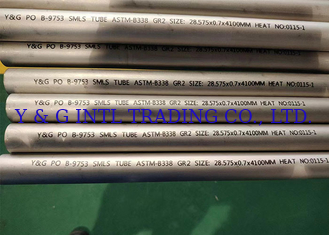 ASTM B338 ống titan không may tiêu chuẩn với 0,1% tạp chất