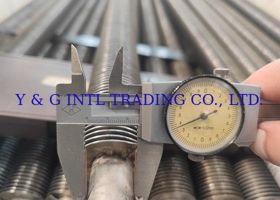 HF Round Fin Tube With Flared End Treatment Bạc / Đen thép không gỉ Stud Dia 12.7mm/15.88mm